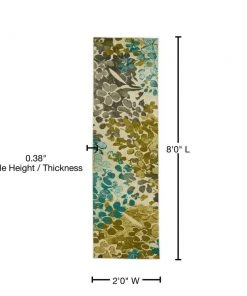 Radiance Aqua 2 ft. x 8 ft. Machine Washable Floral Runner Rug by Mohawk Home -Mohawk Home Sales aqua mohawk home area rugs 582425 fa 1000