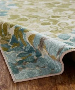 Radiance Aqua 4 ft. x 5 ft. Machine Washable Floral Area Rug by Mohawk Home -Mohawk Home Sales aqua mohawk home area rugs 681692 4f 1000