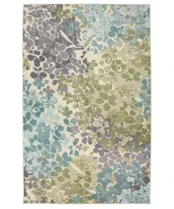 Radiance Aqua 4 ft. x 5 ft. Machine Washable Floral Area Rug by Mohawk Home