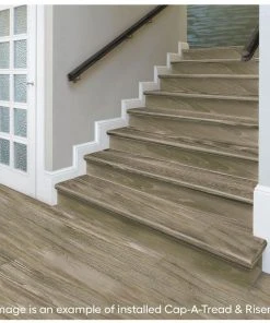 Arnica Lake Oak Stair Tread and Reversible Riser Kit 47 in. L x 12-1/8 in. W x 2-3/16 in. T by Cap A Tread -Mohawk Home Sales arnica lake oak cap a tread vinyl stair treads 01ca77157 31 1000