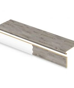 Banff Gray Hickory Stair Tread and Reversible Riser Kit 47 in. L x 12-1/8 in. W x 1-11/16 in. T for Stairs 1 in. T by Cap A Tread