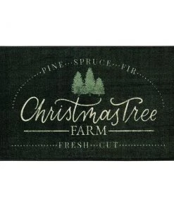 Christmas Tree Farm Black 2 ft. 6 in. x 4 ft. 2 in. Machine Washable Area Rug by Mohawk Home