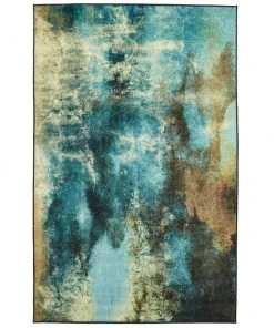 Glacier Water Blue 8 ft. x 10 ft. Abstract Area Rug by Mohawk Home