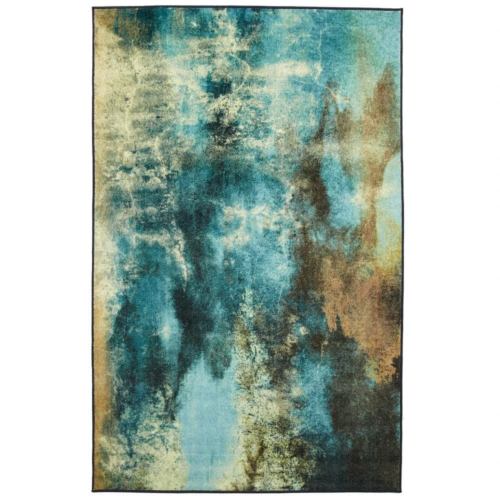 Glacier Water Blue 8 ft. x 10 ft. Abstract Area Rug by Mohawk Home 3 Glacier Water Blue 8 ft. x 10 ft. Abstract Area Rug by Mohawk Home