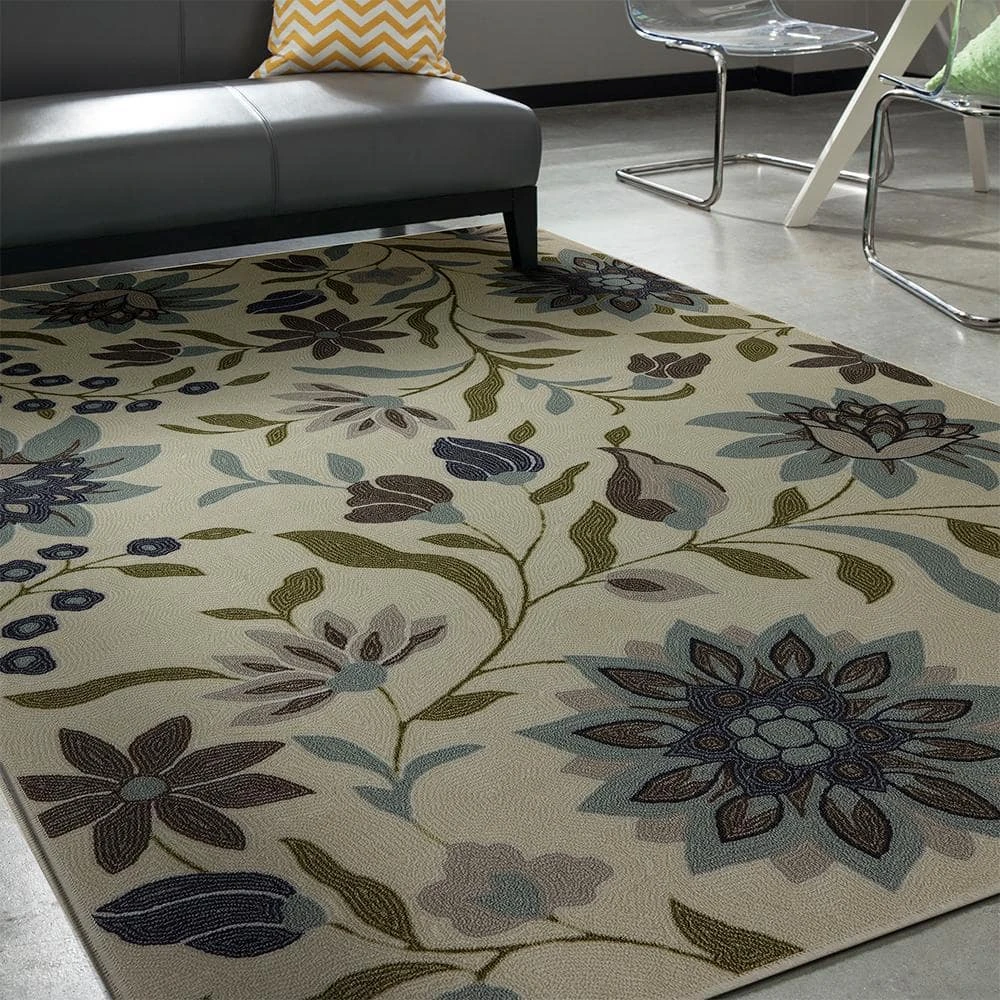 Clarita Blue 5 ft. x 8 ft. Floral Area Rug by Mohawk Home 4 Clarita Blue 5 ft. x 8 ft. Floral Area Rug by Mohawk Home - Image 2