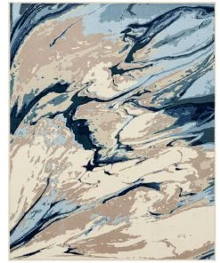 Swirls Blue 7 ft. 6 in. x 10 ft. Indoor Area Rug by Mohawk Home