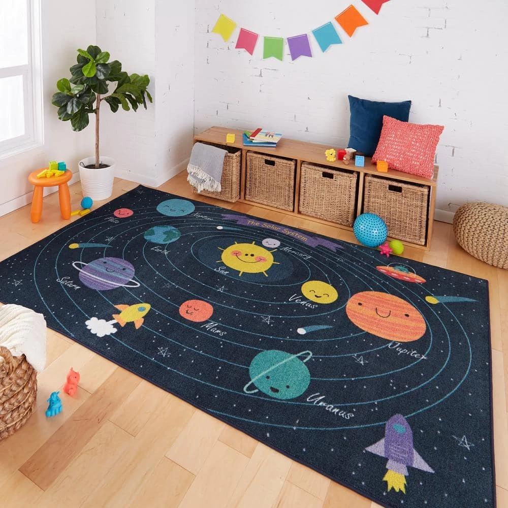 Planet System Blue 8 ft. x 10 ft. Themed Area Rug by Mohawk Home 4 Planet System Blue 8 ft. x 10 ft. Themed Area Rug by Mohawk Home - Image 2