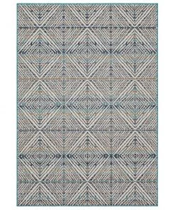 Tahoe Quilt Blue 8 ft. x 10 ft. Geometric Indoor/Outdoor Area Rug by Mohawk Home