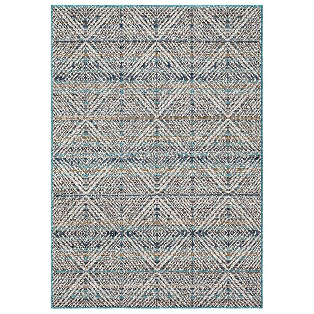 Tahoe Quilt Blue 8 ft. x 10 ft. Geometric Indoor/Outdoor Area Rug by Mohawk Home 3 Tahoe Quilt Blue 8 ft. x 10 ft. Geometric Indoor/Outdoor Area Rug by Mohawk Home