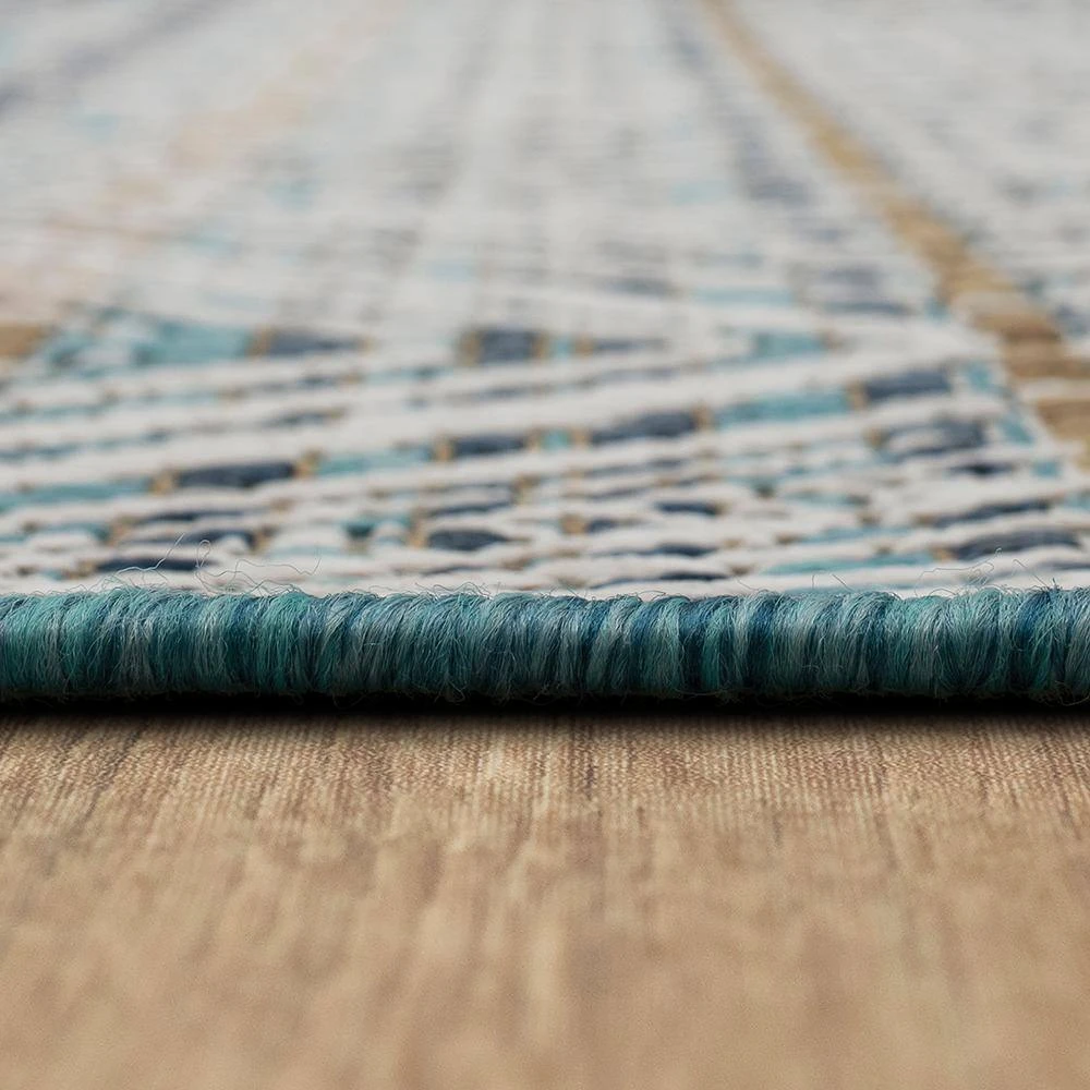 Tahoe Quilt Blue 8 ft. x 10 ft. Geometric Indoor/Outdoor Area Rug by Mohawk Home 10 Tahoe Quilt Blue 8 ft. x 10 ft. Geometric Indoor/Outdoor Area Rug by Mohawk Home - Image 8