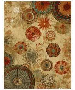 Alexa Medallion Brown 7 ft. 6 in. x 10 ft. Indoor/Outdoor Area Rug by Mohawk Home