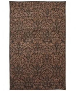 Bonjour Damask Brown 5 ft. x 8 ft. Floral Area Rug by Mohawk Home
