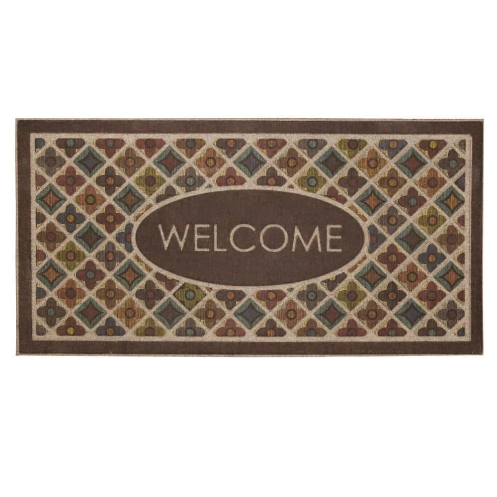 Flowery Tiles 24 in. x 48 in. Ornamental Entry Mat by Mohawk Home 3 Flowery Tiles 24 in. x 48 in. Ornamental Entry Mat by Mohawk Home