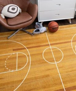 Basketball Court Tan 8 ft. x 10 ft. Contemporary Area Rug by Mohawk Home -Mohawk Home Sales brown mohawk home kids rugs 065377 31 1000