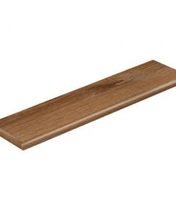 Burnt Oak/Auburn Wood 47 in. Length x 12-1/8 in. W x 1-11/16 in. T Vinyl Overlay Left Return for Stairs 1 in. T by Cap A Tread