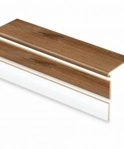 Burnt Oak/Auburn Wood Stair Tread & Reversible Riser Kit 47 in. L x 12-1/8 in. W x 1-11/16 in. T for Stairs 1 in. Thick by Cap A Tread