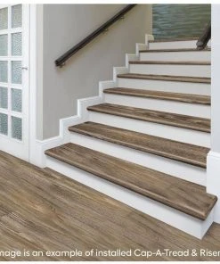 Calusa Stair Tread and Reversible Riser Kit 47 in. L x 12-1/8 in. W x 2-3/16 in. T by Cap A Tread -Mohawk Home Sales calusa cap a tread vinyl stair treads 01ca71137 4f 1000