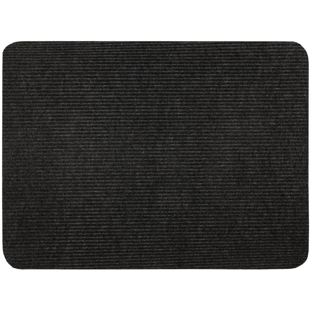 Striped Utility Mat Charcoal Indoor/Outdoor 36 in. x 48 in. Utility Door Mat by Mohawk Home 3 Striped Utility Mat Charcoal Indoor/Outdoor 36 in. x 48 in. Utility Door Mat by Mohawk Home