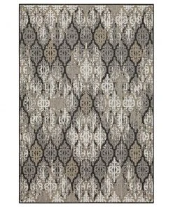 Marbella Dark Grey 5 ft. 3 in. x 7 ft. 6 in. Ikat Indoor/Outdoor Area Rug by Mohawk Home