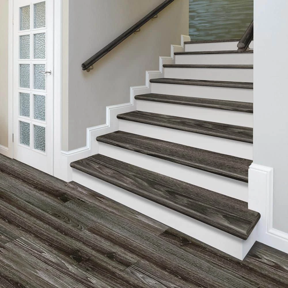 Dusk Cherry/Shea Oak 47 in. L x 12-1/8 in. W x 2-3/16 in. T Vinyl Overlay to Cover Stairs 1-1/8 in. T to 1-3/4 in. T by Cap A Tread 4 Dusk Cherry/Shea Oak 47 in. L x 12-1/8 in. W x 2-3/16 in. T Vinyl Overlay to Cover Stairs 1-1/8 in. T to 1-3/4 in. T by Cap A Tread - Image 2