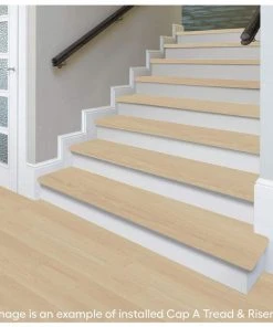 Ella Bay Oak Stair Tread and Reversible Riser Kit 47 in. L x 12-1/8 in. W x 2-3/16 in. T for Stairs 1-1/8 in. to 1-3/4"T by Cap A Tread -Mohawk Home Sales ella bay oak cap a tread laminate stair treads 01ca72031 4f 1000