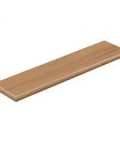 Essential Oak 47 in. L x 12-1/8 in. W x 1-11/16 in. T Vinyl Overlay Left Return to Cover Stairs 1 in. T by Cap A Tread