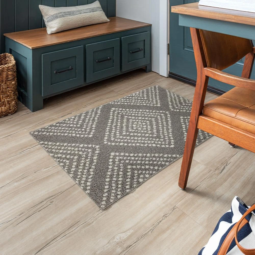 Fairholm Fog/Vaporous Gray 2 ft. 6 in. x 3 ft. 9 in. Geometric Machine Washable Area Rug by Mohawk Home 4 Fairholm Fog/Vaporous Gray 2 ft. 6 in. x 3 ft. 9 in. Geometric Machine Washable Area Rug by Mohawk Home - Image 2