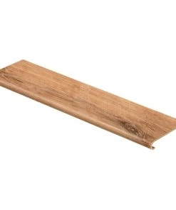 Fresh Oak/Elk Wood 94 in. L x 12-1/8 in. W x 1-11/16 in. T Vinyl Overlay to Cover Stairs 1 in. Thick by Cap A Tread