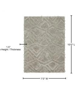 Zafi Gray 7 ft. x 10 ft. Shag Area Rug by Mohawk Home -Mohawk Home Sales gray mohawk home area rugs 680886 fa 1000