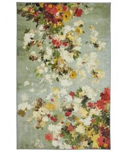 Merging Floral Green 8 ft. x 10 ft. Floral Area Rug by Mohawk Home