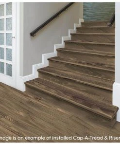 Heirloom Pine Stair Tread and Reversible Riser Kit 47 in. L x 12-1/8 in. W x 1-11/16 in. T for Stairs 1 in. Thick by Cap A Tread -Mohawk Home Sales heirloom pine cap a tread vinyl stair treads 01c073693 31 1000