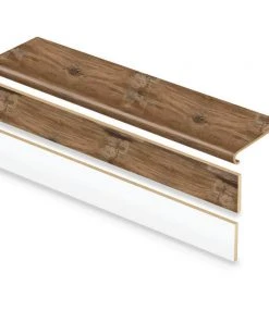 Heirloom Pine Stair Tread and Reversible Riser Kit 47 in. L x 12-1/8 in. W x 1-11/16 in. T for Stairs 1 in. Thick by Cap A Tread