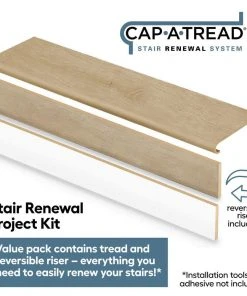 Hunt River Hickory Brown1-11/16 in. T x 12-1/8 in. W x 47 in. L for Stairs 1 in. T Stair Tread and Reversible Riser Kit by Cap A Tread -Mohawk Home Sales hunt river hickory brown cap a tread vinyl stair treads 01c077630 c3 1000