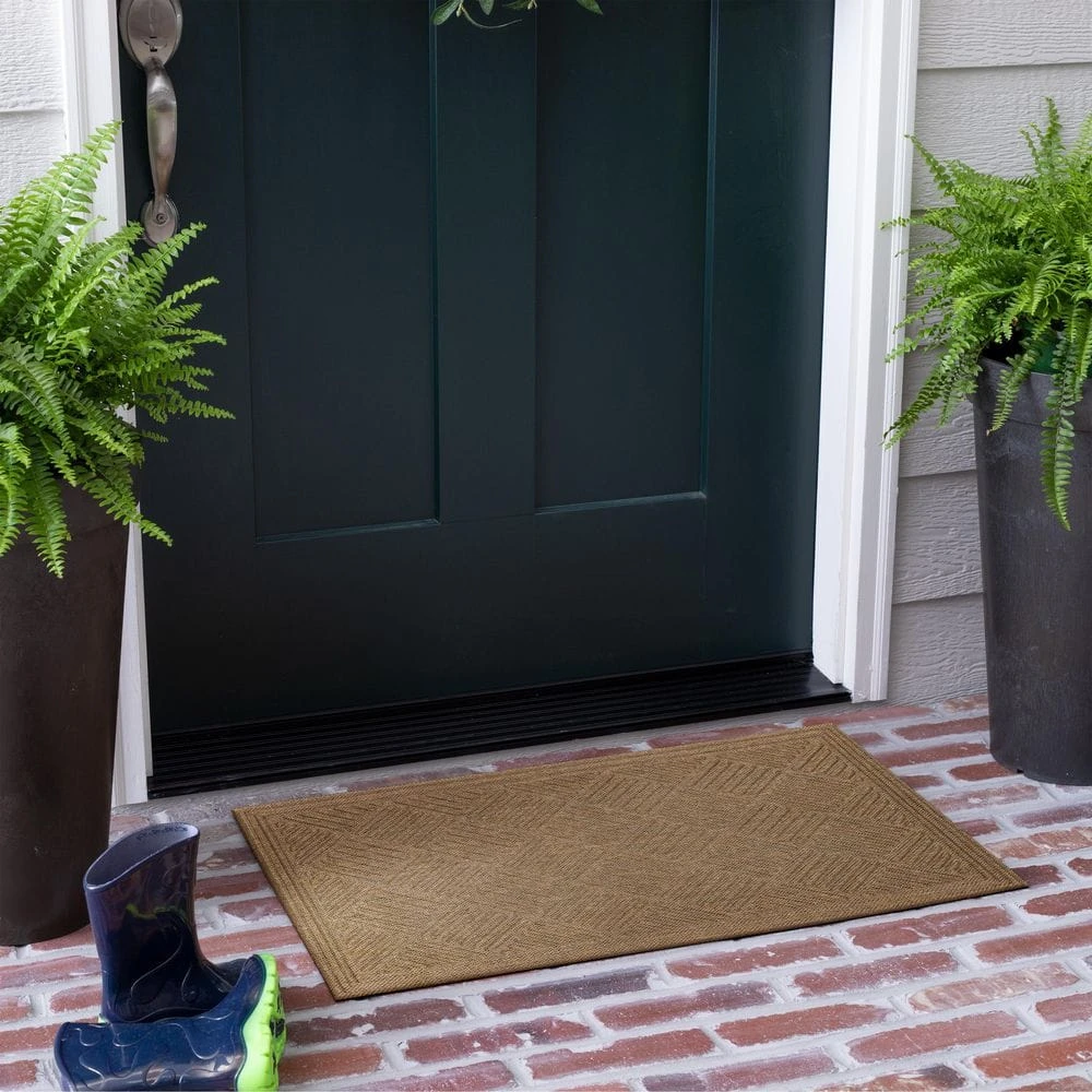 Parquet Impressions Jacquard Safari 24 in. x 36 in. Recycled Rubber Indoor/Outdoor Door Mat by Mohawk Home 4 Parquet Impressions Jacquard Safari 24 in. x 36 in. Recycled Rubber Indoor/Outdoor Door Mat by Mohawk Home - Image 2
