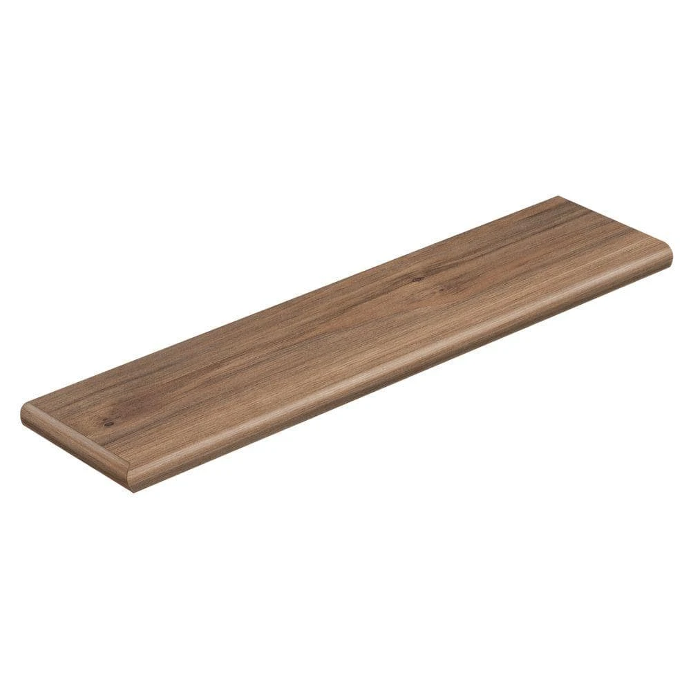 Lakeshore Pecan 47 in. Long x 12-1/8 in. Deep x 1-11/16 in. Height Laminate Left Return to Cover Stairs 1 in. Thick by Cap A Tread 3 Lakeshore Pecan 47 in. Long x 12-1/8 in. Deep x 1-11/16 in. Height Laminate Left Return to Cover Stairs 1 in. Thick by Cap A Tread