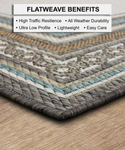 Seaside Border Light Grey 8 ft. x 10 ft. Geometric Indoor/Outdoor Area Rug by Mohawk Home -Mohawk Home Sales light grey mohawk home outdoor rugs 790271 1d 1000