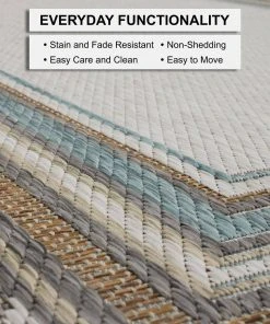 Seaside Border Light Grey 8 ft. x 10 ft. Geometric Indoor/Outdoor Area Rug by Mohawk Home -Mohawk Home Sales light grey mohawk home outdoor rugs 790271 66 1000