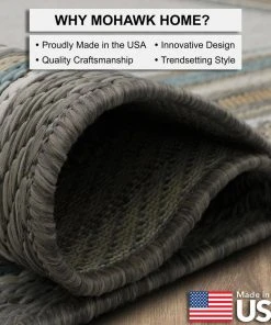 Seaside Border Light Grey 8 ft. x 10 ft. Geometric Indoor/Outdoor Area Rug by Mohawk Home -Mohawk Home Sales light grey mohawk home outdoor rugs 790271 77 1000