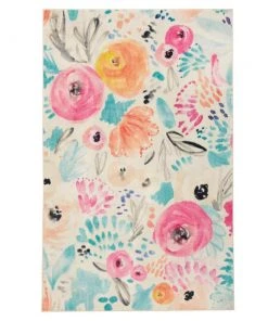 Watercolor Floral Multi 8 ft. x 10 ft. Floral Area Rug by Mohawk Home