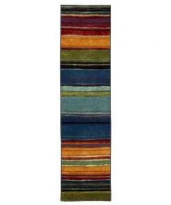 Rainbow Multi 2 ft. x 8 ft. Machine Washable Striped Runner Rug by Mohawk Home