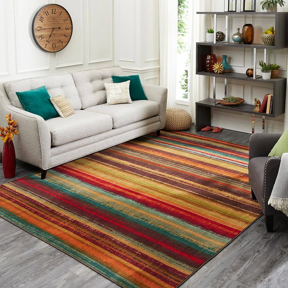 Boho Stripe Multi 6 ft. x 9 ft. Striped Area Rug by Mohawk Home 4 Boho Stripe Multi 6 ft. x 9 ft. Striped Area Rug by Mohawk Home - Image 2