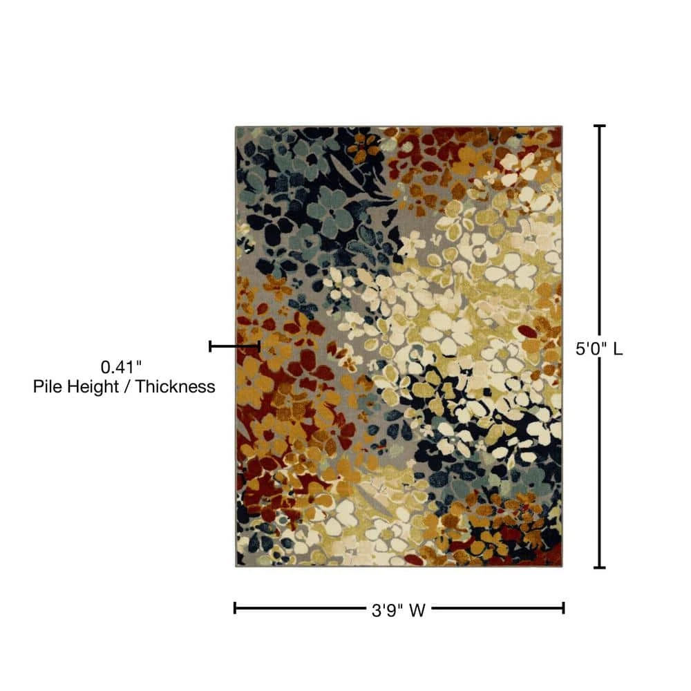 Radiance Multi 4 ft. x 5 ft. Machine Washable Floral Area Rug by Mohawk Home 10 Radiance Multi 4 ft. x 5 ft. Machine Washable Floral Area Rug by Mohawk Home - Image 8