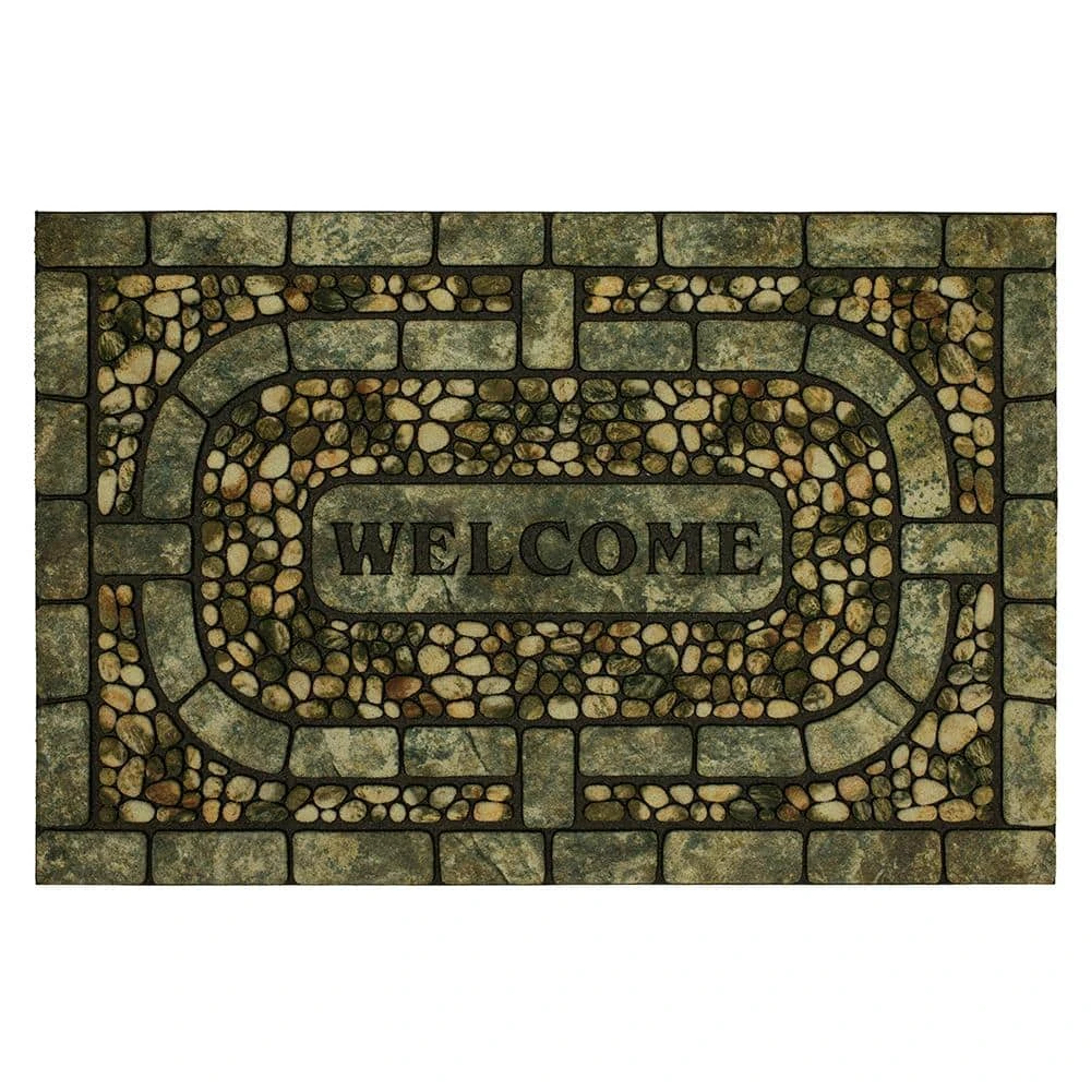 Welcome Garden Pebbles Gray 23 in. x 35 in. Doorscapes Estate Mat by Mohawk Home 3 Welcome Garden Pebbles Gray 23 in. x 35 in. Doorscapes Estate Mat by Mohawk Home