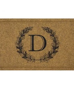 Laurel Multi 24 in. x 36 in. Faux Coir Monogrammed D Door Mat by Mohawk Home