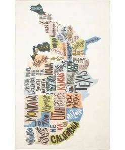 States Map Multi 5 ft. x 8 ft. Themed Area Rug by Mohawk Home