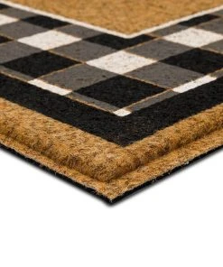 Fall Welcome Check Natural 18 in. x 30 in. Faux Coir Doormat by Mohawk Home -Mohawk Home Sales natural mohawk home door mats 755539 1d 1000