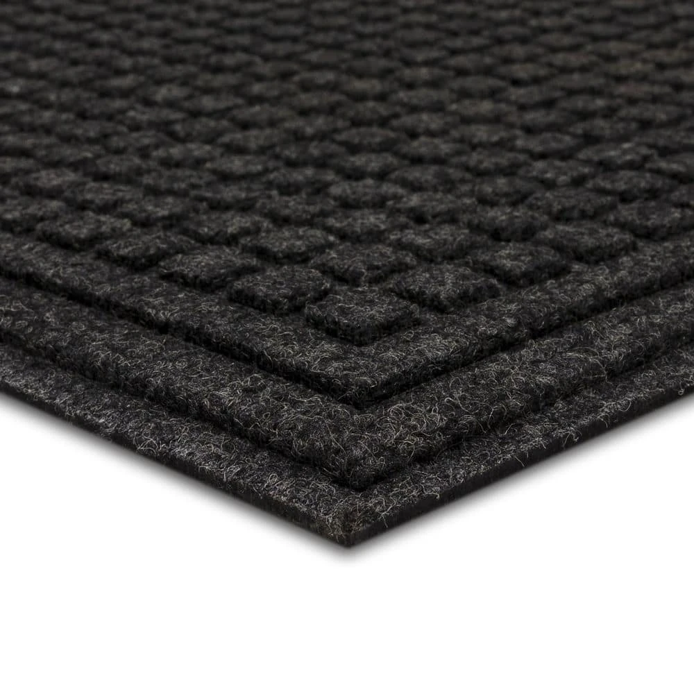 Waffle Grid Impression Onyx 18 in. x 30 in. Recycled Rubber Indoor/Outdoor Door Mat by Mohawk Home 6 Waffle Grid Impression Onyx 18 in. x 30 in. Recycled Rubber Indoor/Outdoor Door Mat by Mohawk Home - Image 4