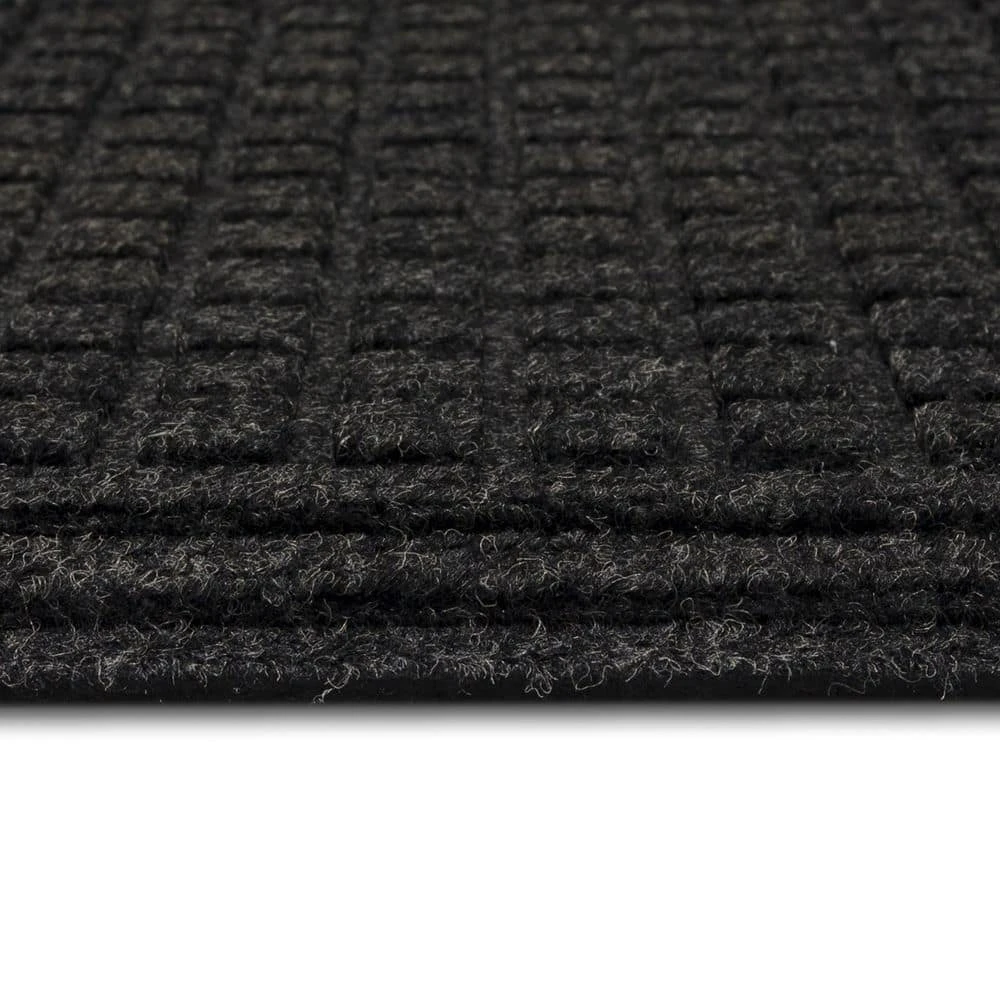 Waffle Grid Impression Onyx 18 in. x 30 in. Recycled Rubber Indoor/Outdoor Door Mat by Mohawk Home 5 Waffle Grid Impression Onyx 18 in. x 30 in. Recycled Rubber Indoor/Outdoor Door Mat by Mohawk Home - Image 3