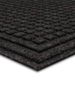 Waffle Grid Impression Onyx 24 in. x 36 in. Recycled Rubber Indoor/Outdoor Door Mat by Mohawk Home -Mohawk Home Sales onyx mohawk home door mats 749088 1d 1000
