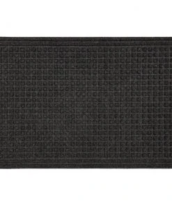 Waffle Grid Impression Onyx 36 in. x 48 in. Recycled Rubber Indoor/Outdoor Door Mat by Mohawk Home